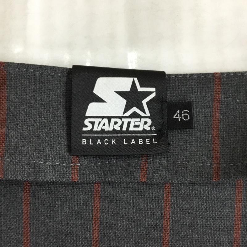 スターター STARTER シャツ、ブラウス 半袖 半袖シャツ ノーカラーシャツ 半袖カットソー ストライプシャツ 46 ロゴ、文字 灰 / グレー /  メンズ USED 古着 中古 10120832