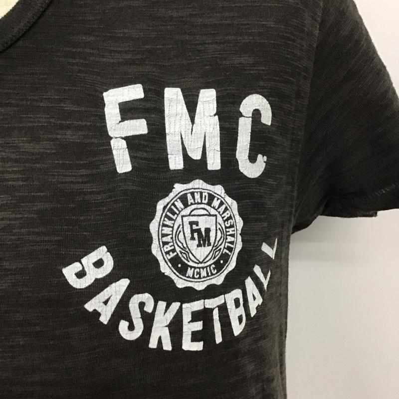 フランクリンマーシャル FRANKLIN&MARSHALL Tシャツ 半袖 TSMVA232S15 Ｖネック プリント XS ロゴ、文字 黒 / ブラック /  メンズ USED 古着 中古 10106935