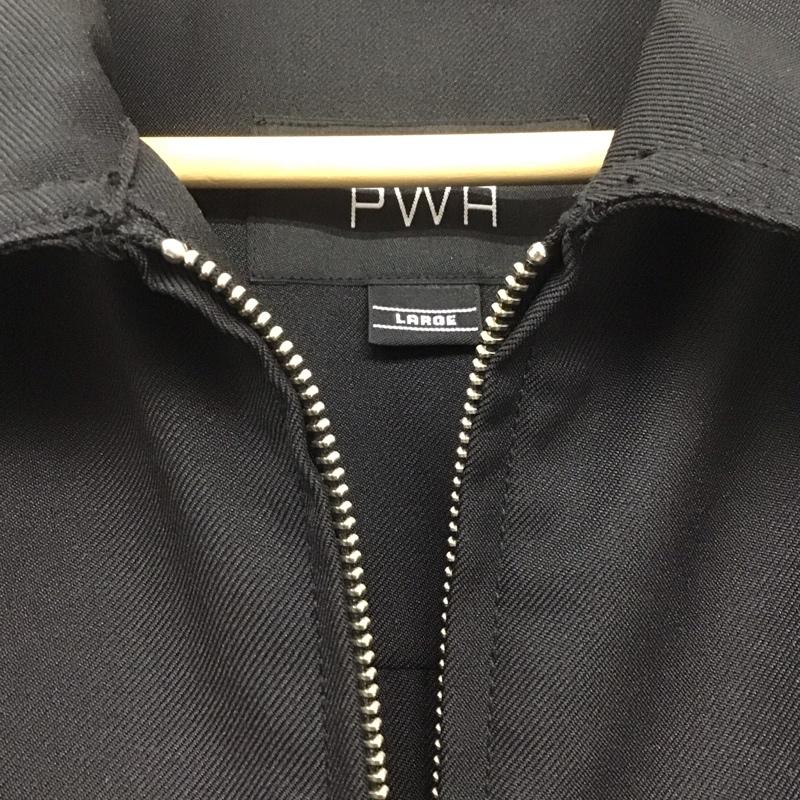 プア PWA ジャケット、上着 ジャケット、ブレザー ジップアップジャケット アウター カラージャケット L 無地 黒 / ブラック /  メンズ USED 古着 中古 10143263