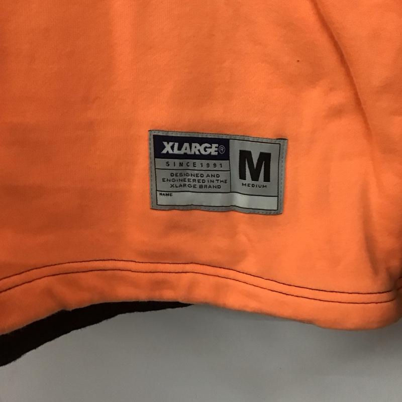 エクストララージ XLARGE パーカー 長袖 長袖パーカー プルオーバーパーカー スウェット M 無地 黒 / ブラック / X 橙 / オレンジ /  メンズ USED 古着 中古 10144785