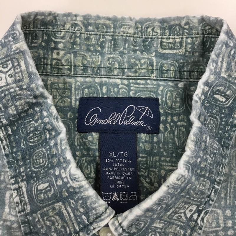 アーノルドパーマー Arnold Palmer シャツ、ブラウス 半袖 胸ポケット XL 総柄 緑 / グリーン /  メンズ USED 古着 中古 10119836