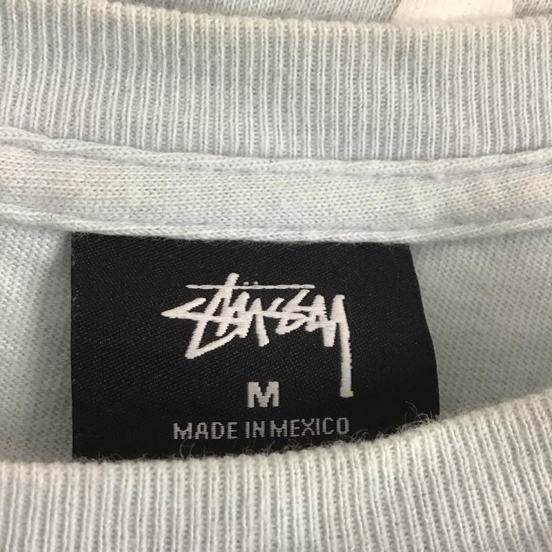 ステューシー STUSSY Tシャツ 半袖 半袖カットソー プリントTシャツ クルーネックカットソー M ロゴ、文字 水色 / ライトブルー /  メンズ USED 古着 中古 10148252