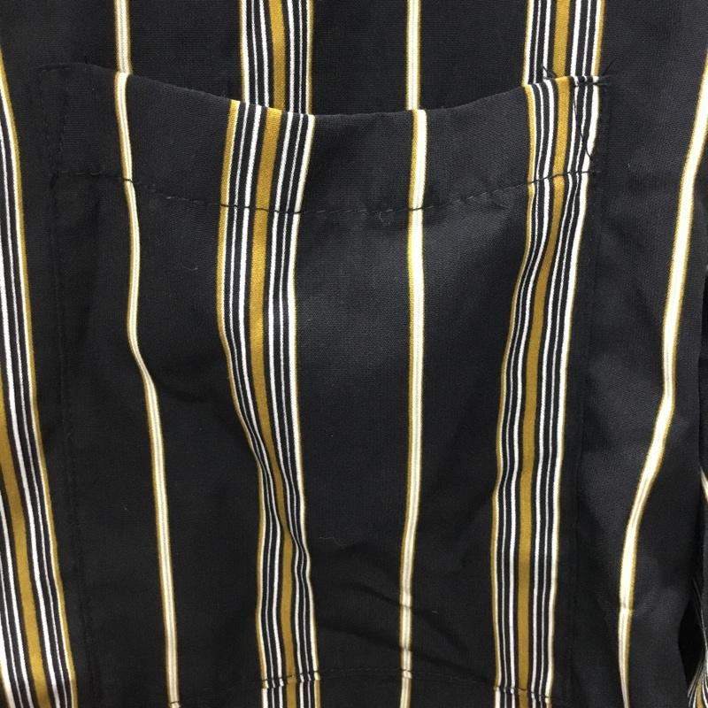 クティール kutir シャツ、ブラウス 半袖 KT922040BW オープンカラー L ストライプ 黒 / ブラック / X 白 / ホワイト / X 茶 / ブラウン /  メンズ USED 古着 中古 10117761