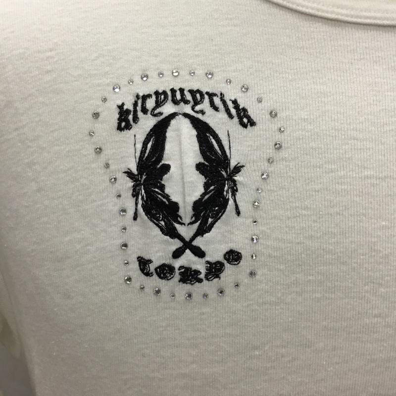 キリュウキリュウ kiryuyrik カットソー 長袖 長袖カットソー クルーネックカットソー ロングスリーブカットソー プリントTシャツ S ロゴ、文字 白 / ホワイト /  メンズ USED 古着 中古 10120705