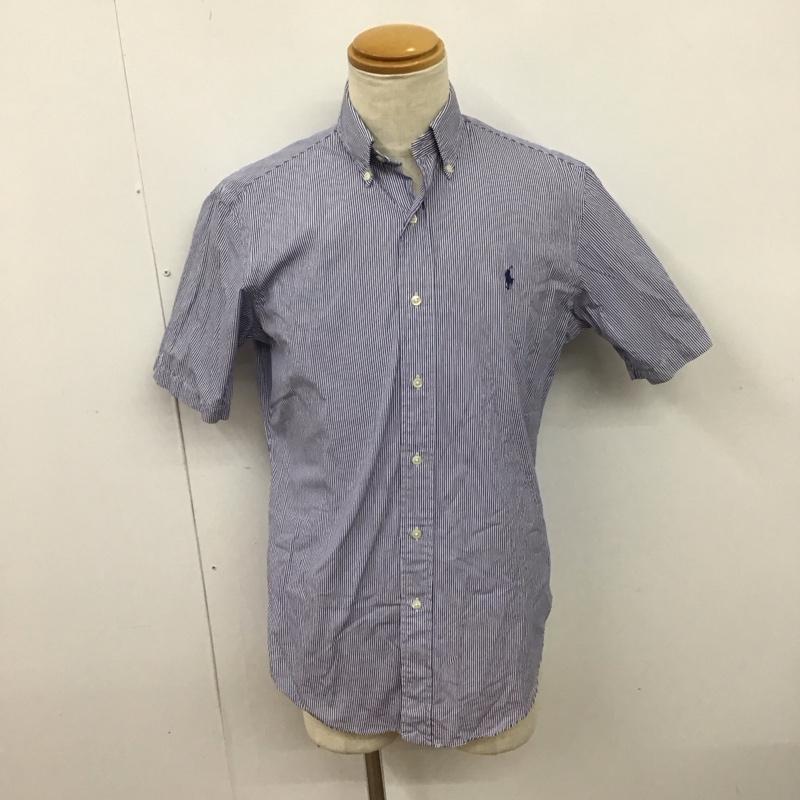ラルフローレン RALPHLAUREN シャツ、ブラウス 半袖 半袖シャツ カラーシャツ 半袖カットソー ストライプシャツ S ストライプ 白 / ホワイト / X 青 / ブルー /  メンズ USED 古着 中古 10123902