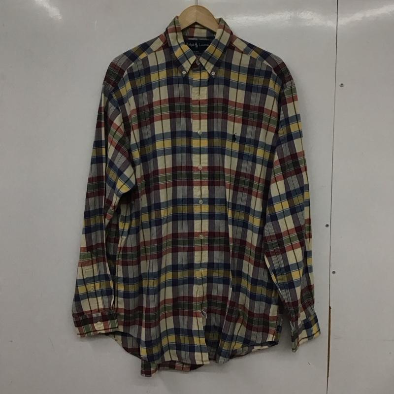 ラルフローレン RALPHLAUREN シャツ、ブラウス 長袖 ボタンダウン チェック L ワンポイント マルチカラー / マルチカラー /  メンズ USED 古着 中古 10133574