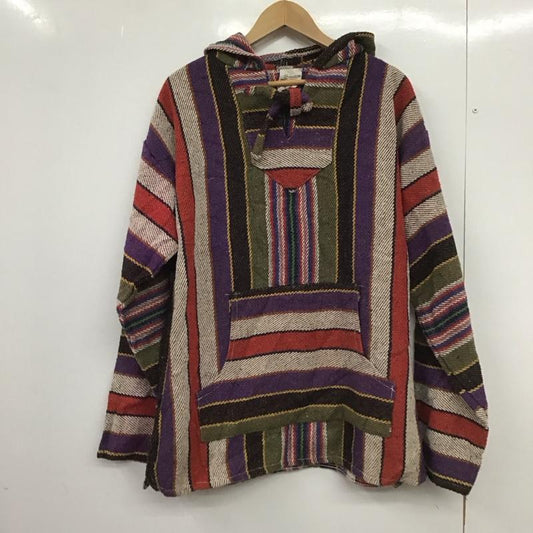 古着 USED パーカー 長袖 L ボーダー柄 X ストライプ マルチカラー / マルチカラー /  メンズ USED 古着 中古 10148977