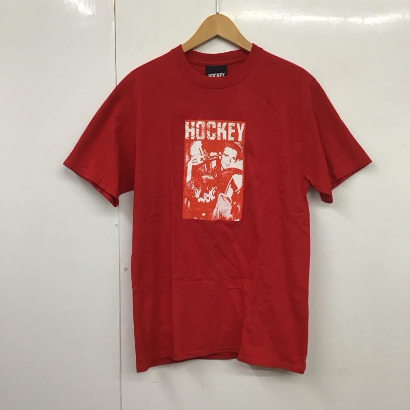 ホッキー HOCKEY Tシャツ 半袖 半袖カットソー プリントTシャツ クルーネックカットソー バンドTシャツ M プリント 赤 / レッド /  メンズ USED 古着 中古 10130738