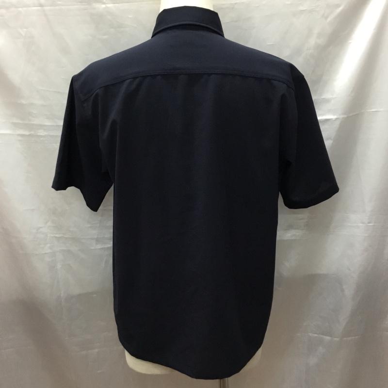 ナノユニバース nano・universe シャツ、ブラウス 半袖 半袖シャツ カラーシャツ 半袖カットソー 無地シャツ M 無地 紺 / ネイビー /  メンズ USED 古着 中古 10116244