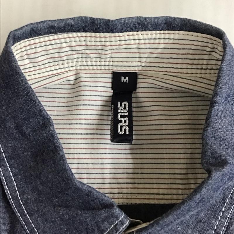 サイラス SILAS シャツ、ブラウス 半袖 10112403 M 無地 紺 / ネイビー /  メンズ USED 古着 中古 10116464