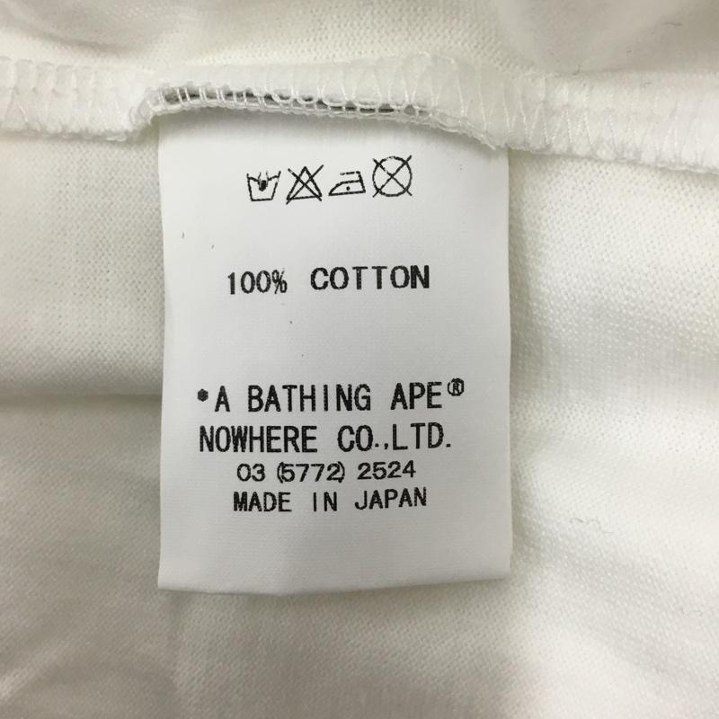 ベイプ BAPE カットソー 長袖 長袖カットソー クルーネックカットソー ロングスリーブカットソー プリントTシャツ XL ロゴ、文字 白 / ホワイト /  メンズ USED 古着 中古 10114093