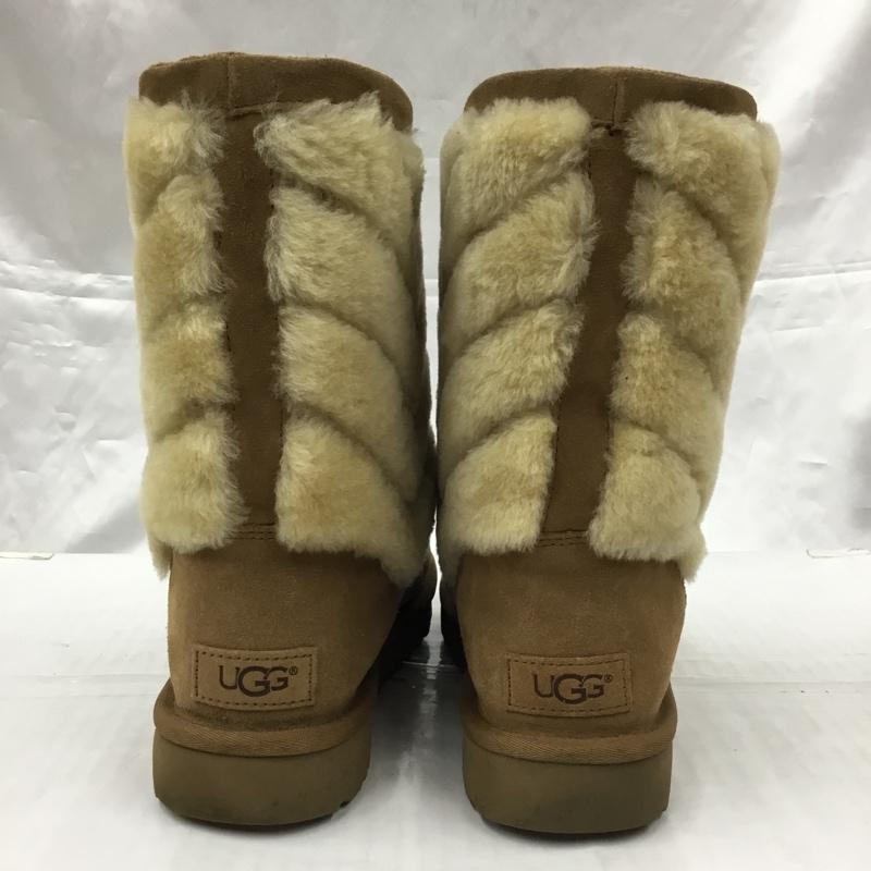 アグ UGG ブーツ 一般 1012391 TANIA シープスキンファー ヘリンボーン 24cm 箱有 24.0cm 無地 ベージュ / ベージュ /  レディース USED 古着 中古 10105886