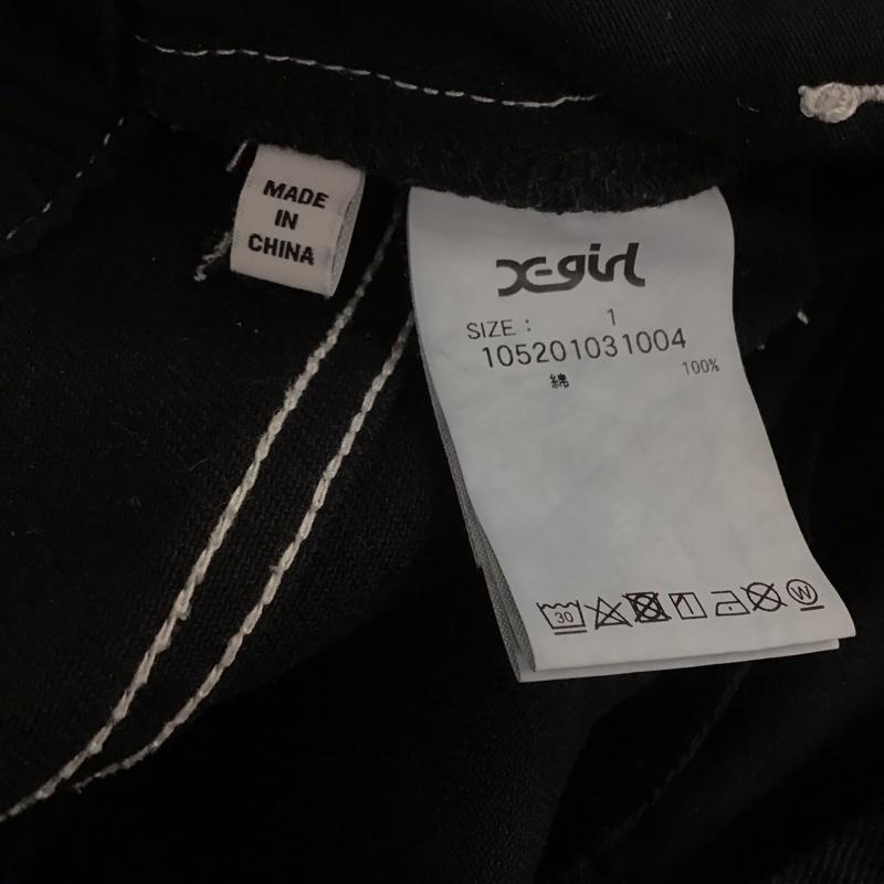 エックスガール X-girl ボトムス ボトムス 105201031004 ワイドパンツ テーパード 1 ロゴ、文字 黒 / ブラック /  レディース USED 古着 中古 10109712