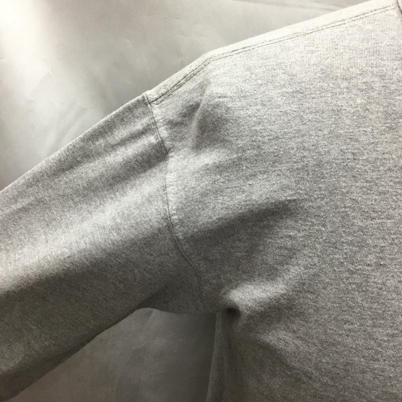 フラットヘッド The Flat Head Tシャツ 長袖 40 ロゴ、文字 X プリント 灰 / グレー /  メンズ USED 古着 中古 10109611