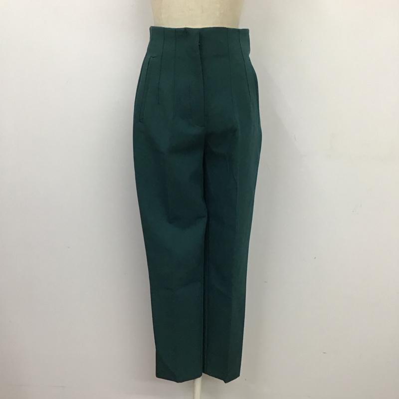 ザラ ZARA パンツ スラックス スラックス ワイドパンツ センタータックパンツ XS 無地 緑 / グリーン /  レディース USED 古着 中古 10118519