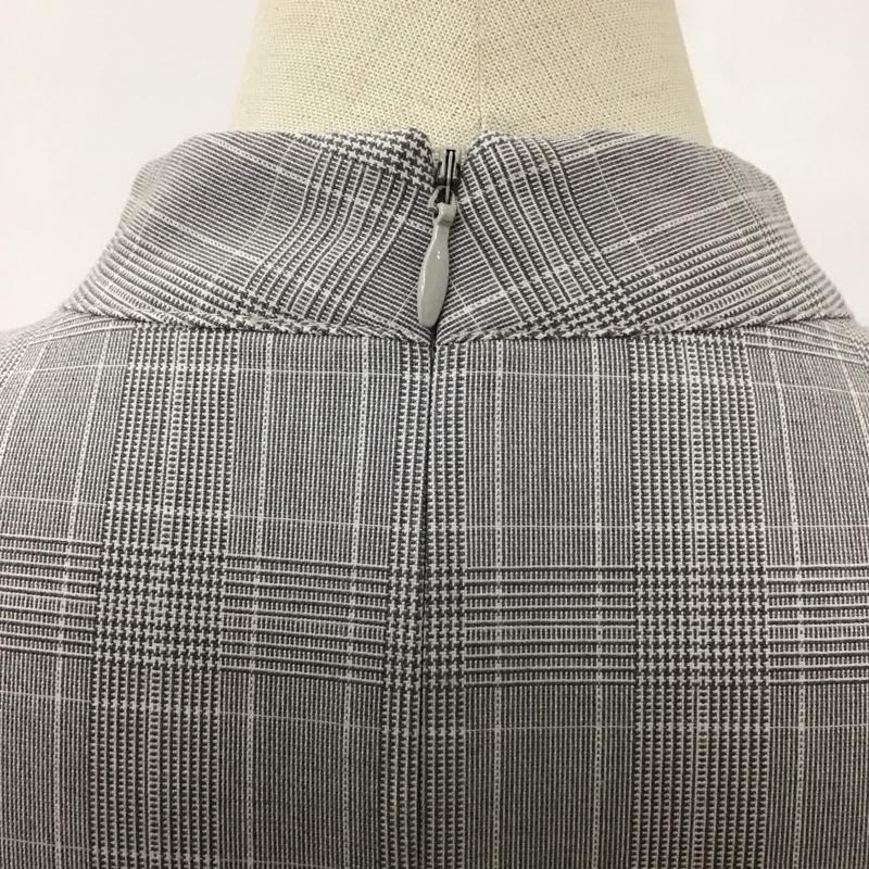 ザラ ZARA ワンピース ロングスカート 半袖ロングワンピース 総柄 タイトスカート M チェック 灰 / グレー /  レディース USED 古着 中古 10113059