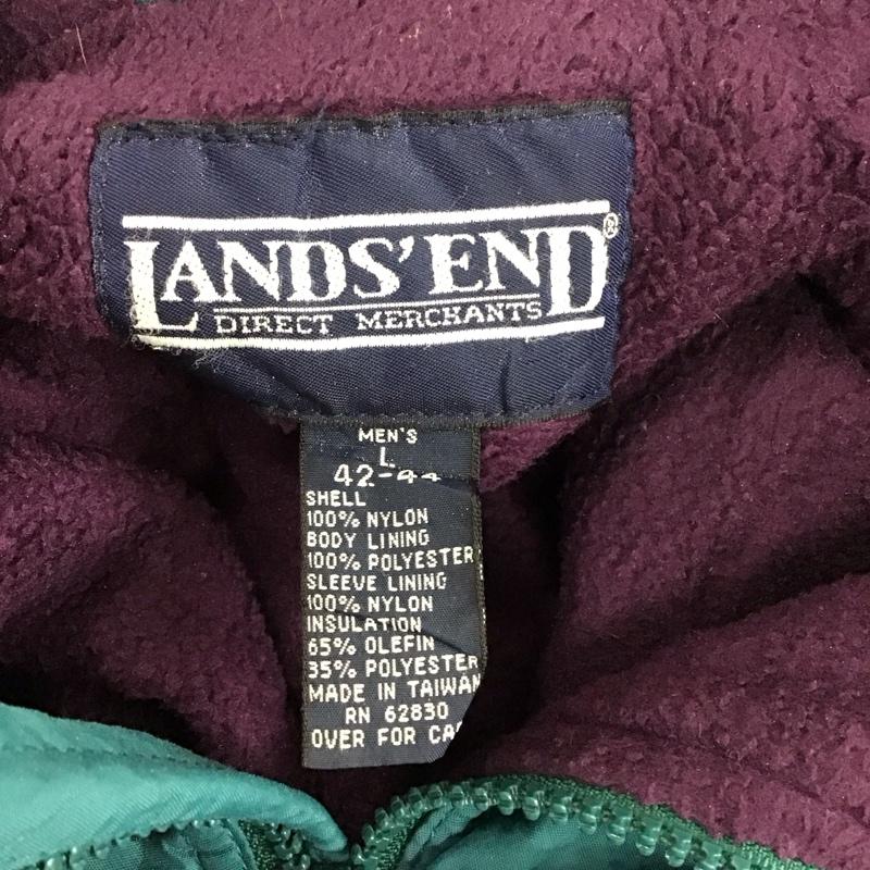 ランズエンド LANDS END ジャケット、上着 ジャンパー、ブルゾン ジップアップジャケット ジャンパー ジャケット カジュアルジャケット アウター 42 無地 緑 / グリーン /  メンズ USED 古着 中古 10116003