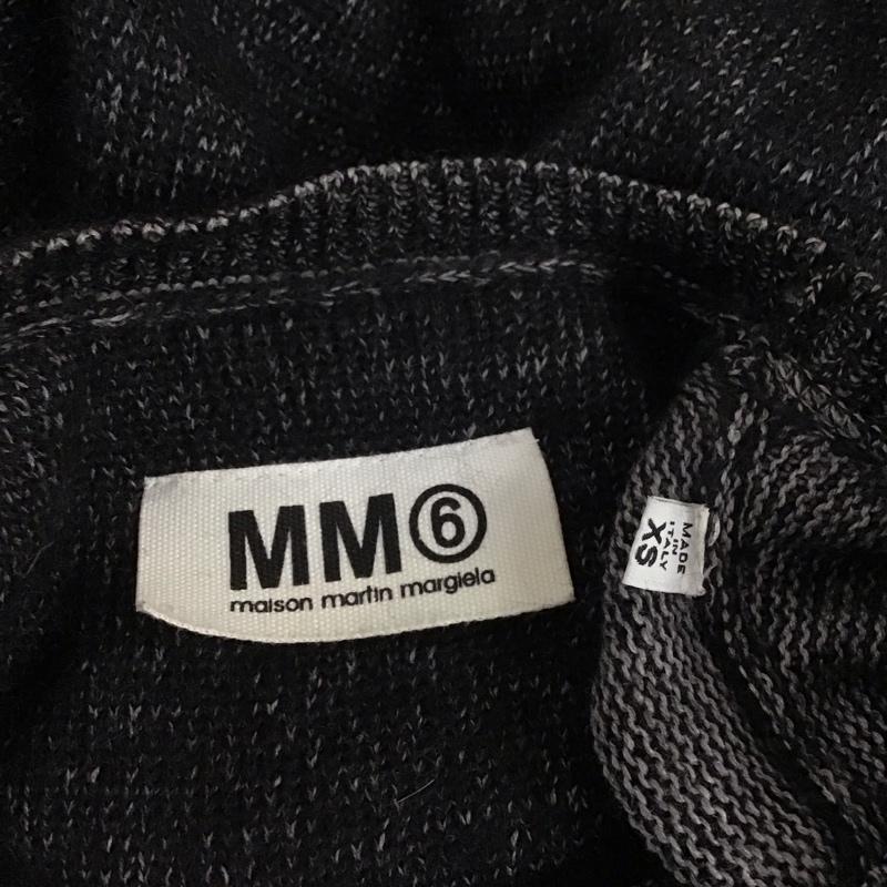エムエムシックス MM6 ワンピース ひざ丈スカート S32CT0329 ニットワンピース 長袖 XS 無地 黒 / ブラック /  レディース USED 古着 中古 10120063