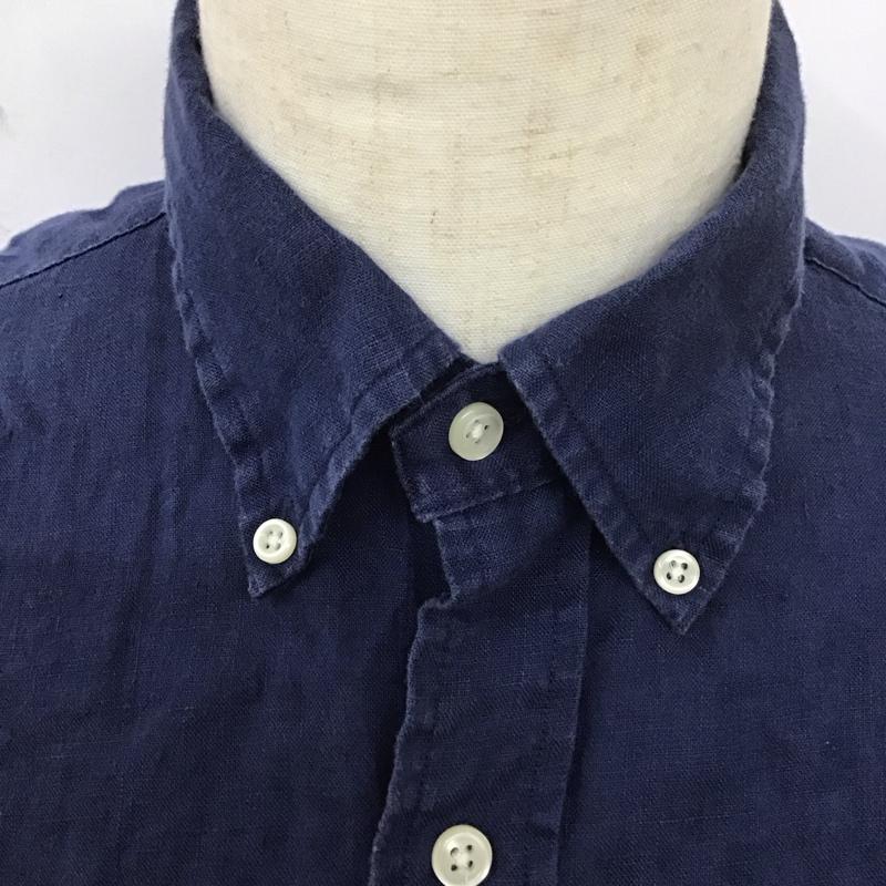 ラルフローレン RALPHLAUREN シャツ、ブラウス 半袖 半袖シャツ カラーシャツ 半袖カットソー ボタンダウンシャツ M ロゴ、文字 紺 / ネイビー /  メンズ USED 古着 中古 10112150