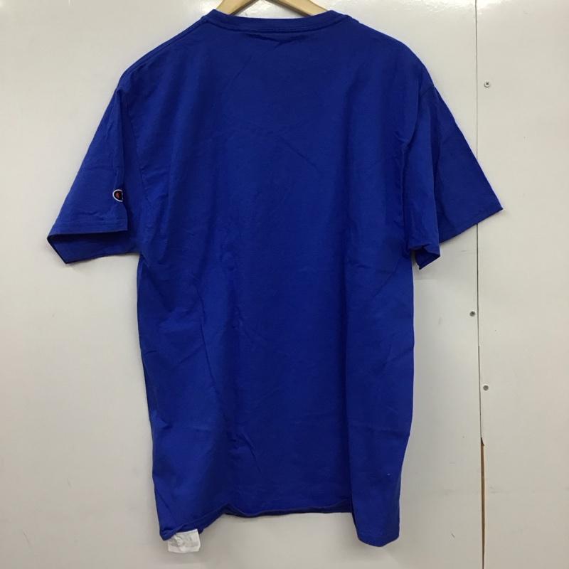 チャンピオン Champion Tシャツ 半袖 半袖カットソー プリントTシャツ クルーネックカットソー L 無地 青 / ブルー /  メンズ USED 古着 中古 10150934
