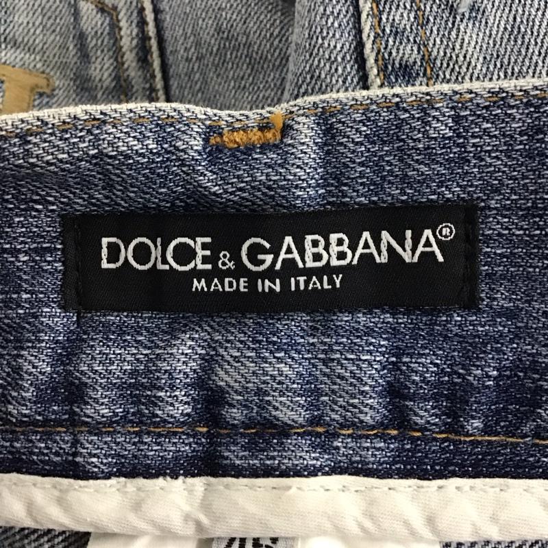 ドルチェアンドガッバーナ DOLCE&GABBANA パンツ デニム、ジーンズ デニムパンツ スリムパンツ カジュアルパンツ 46インチ ダメージ加工 インディゴ / インディゴ /  メンズ USED 古着 中古 10141258