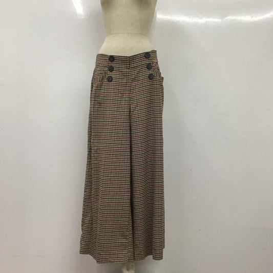 ザラティーアールエフ ZARA TRF ボトムス ボトムス 7385 280 707 ワイドパンツ L チェック マルチカラー / マルチカラー /  レディース USED 古着 中古 10122363
