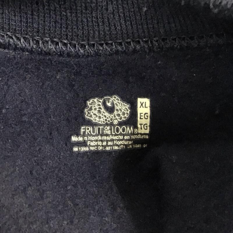 古着 USED トレーナー 長袖 長袖トレーナー スウェット クルーネック リブスウェットカットソー 古着 XL ロゴ、文字 紺 / ネイビー /  メンズ USED 古着 中古 10124702