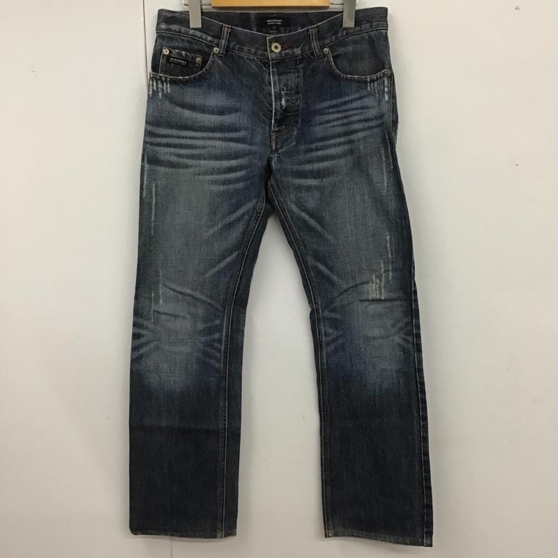 バーバリーブラックレーベル BURBERRY BLACK LABEL パンツ デニム、ジーンズ デニムパンツ ストレートパンツ ワイドパンツ カジュアルパンツ 無地 インディゴ / インディゴ /  メンズ USED 古着 中古 10120045