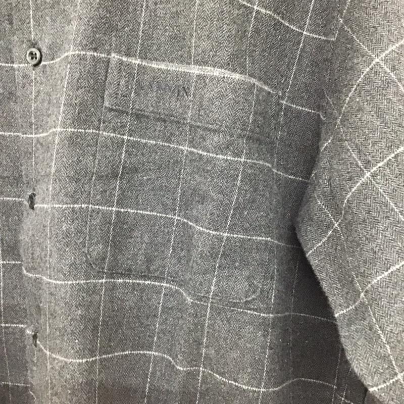 ランバン LANVIN シャツ、ブラウス 長袖 長袖シャツ チェックシャツ カラーシャツ L チェック 灰 / グレー /  メンズ USED 古着 中古 10128650