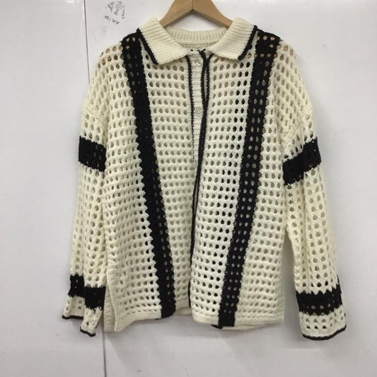 レプシィム LEPSIM カーディガン 長袖 FREE  白 / ホワイト / X 黒 / ブラック /  レディース USED 古着 中古 10129742