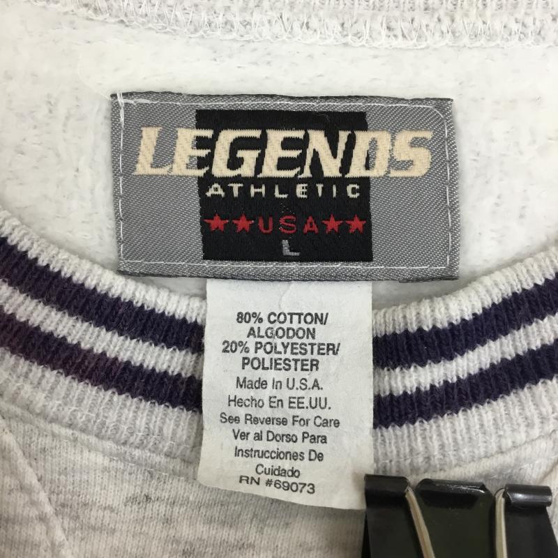 ユーズドクロージング used clothes トレーナー 長袖 LEGENDS　FedEx　Syracuse　college　sweatshirt　USA製 L ロゴ、文字 X プリント 灰 / グレー / X 橙 / オレンジ / X 紫 / パープル / X 緑 / グリーン /  メンズ USED 古着 中古 10124393