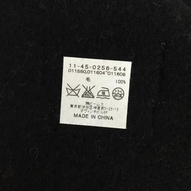 ビームス BEAMS マフラー マフラー フリンジ ウール ロゴ、文字 黒 / ブラック /  メンズ USED 古着 中古 10130562