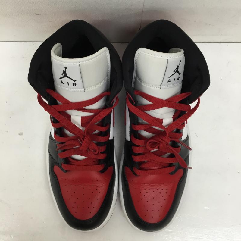 ナイキ NIKE スニーカー スニーカー BQ6472-079 Women s Air Jordan 1 Mid Bred Toe 28.0cm ロゴ、文字 白 / ホワイト / X 黒 / ブラック / X 赤 / レッド /  メンズ USED 古着 中古 10139003