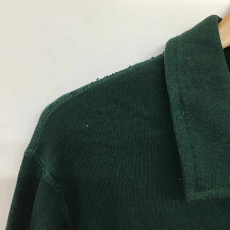 ヘルスニット Healthknit トレーナー 長袖 長袖スウェット ジップカラーネック スウェットカットソー L 無地 緑 / グリーン /  メンズ USED 古着 中古 10132695