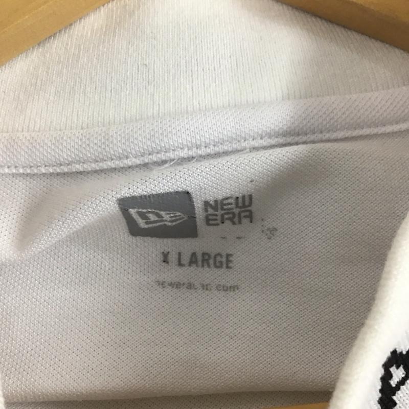 ニューエラ NEW ERA カットソー 半袖 半袖カットソー プリントTシャツ スタンドネックカットソー XL プリント 白 / ホワイト /  メンズ USED 古着 中古 10132346