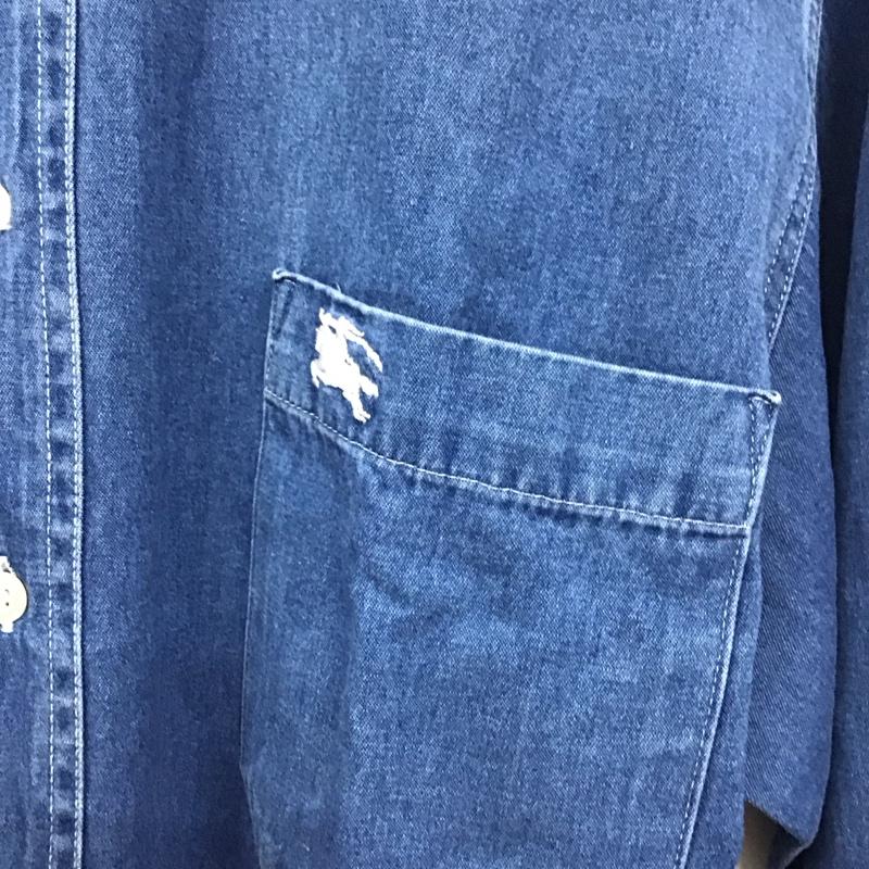 トーマスバーバリー THOMASBURBERRY シャツ、ブラウス 長袖 L 無地 水色 / ライトブルー /  メンズ USED 古着 中古 10128500