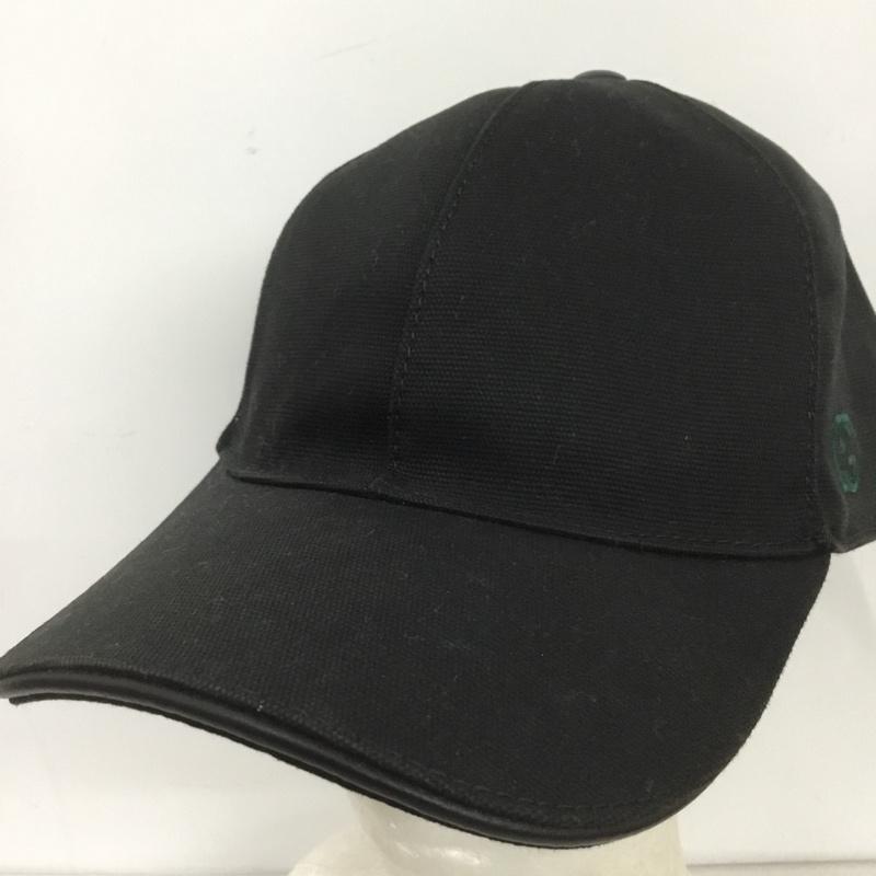 グッチ GUCCI 帽子 キャップ インターロッキングG コットン ワンポイント 黒 / ブラック /  メンズ USED 古着 中古 10142837