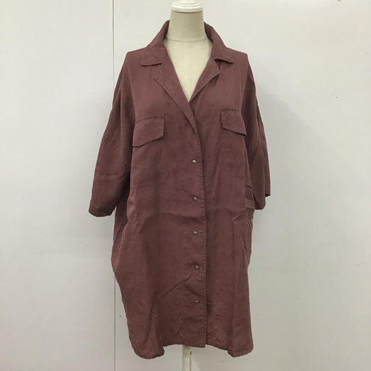 ジーナシス JEANASIS シャツ、ブラウス 半袖 JS063427MC オープンカラーシャツ 開襟 FREE 無地 紫 / パープル /  レディース USED 古着 中古 10114230