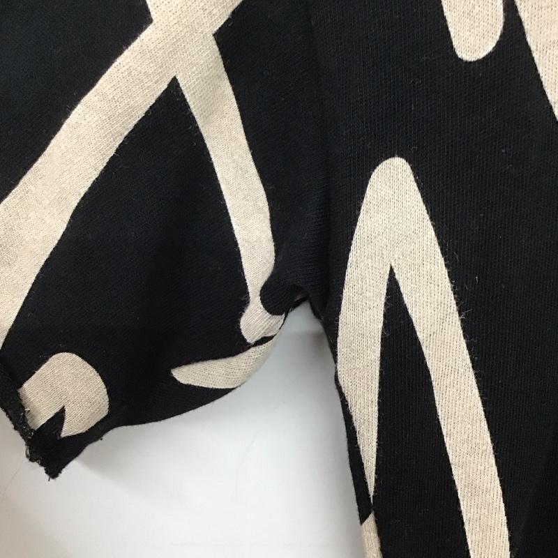 ザラ ZARA Tシャツ 半袖 M 総柄 黒 / ブラック /  レディース USED 古着 中古 10133422