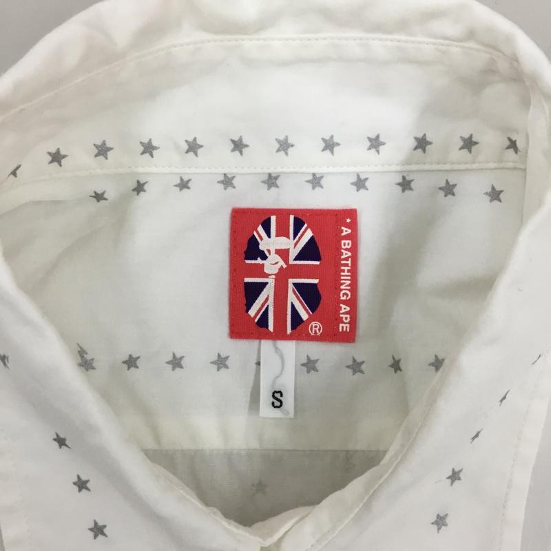 アベイシングエイプ A BATHING APE シャツ、ブラウス 半袖 S 星 白 / ホワイト /  メンズ USED 古着 中古 10113425