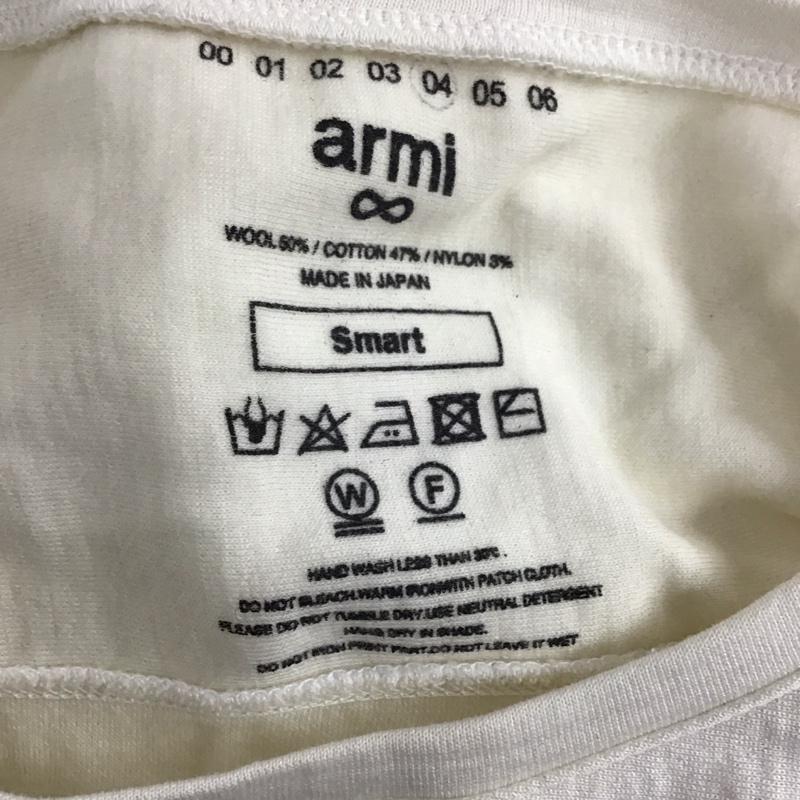 アーミィ armi カットソー 長袖 ロンT ウール混 コットン クルーネック 4 無地 オフホワイト / オフホワイト /  メンズ USED 古着 中古 10119835
