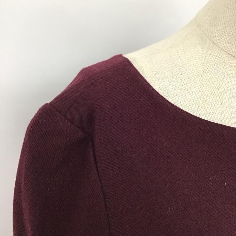 ナチュラルビューティーベーシック NATURAL BEAUTY BASIC ワンピース ミニスカート S 無地 えんじ / ワインレッド /  レディース USED 古着 中古 10121515