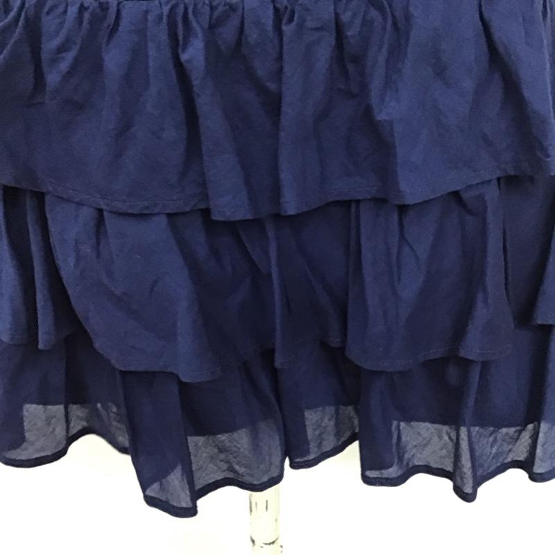 ラルフローレン RALPHLAUREN スカート ミニスカート ギャザー 段々 XL 無地 紺 / ネイビー /  レディース USED 古着 中古 10118843