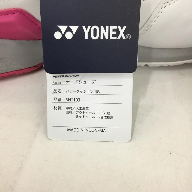 ヨネックス YONEX スニーカー スニーカー SHT103 テニスシューズ パワークッション103 箱有 23.5cm 23.5cm ロゴ、文字 白 / ホワイト / X 灰 / グレー / X 桃 / ピンク /  レディース USED 古着 中古 10147968