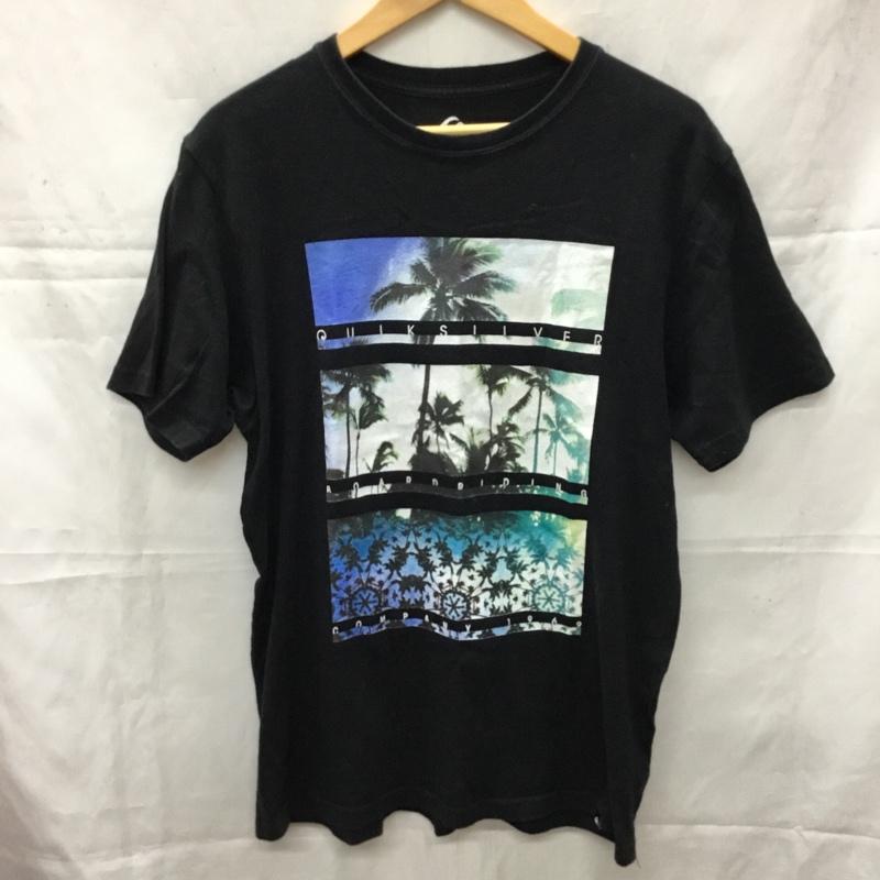 クイックシルバー Quiksilver Tシャツ 半袖 M プリント 黒 / ブラック /  メンズ USED 古着 中古 10110606