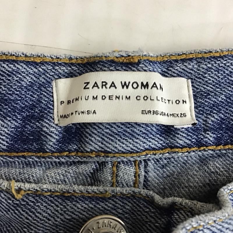 ザラウーマン ZARA WOMAN パンツ デニム、ジーンズ デニムパンツ ストレートパンツ ワイドパンツ カジュアルパンツ 36 無地 インディゴ / インディゴ /  レディース USED 古着 中古 10117994