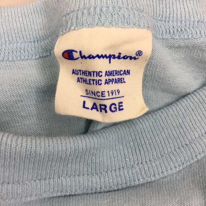 チャンピオン Champion Tシャツ 半袖 L 無地 水色 / ライトブルー /  メンズ USED 古着 中古 10110600