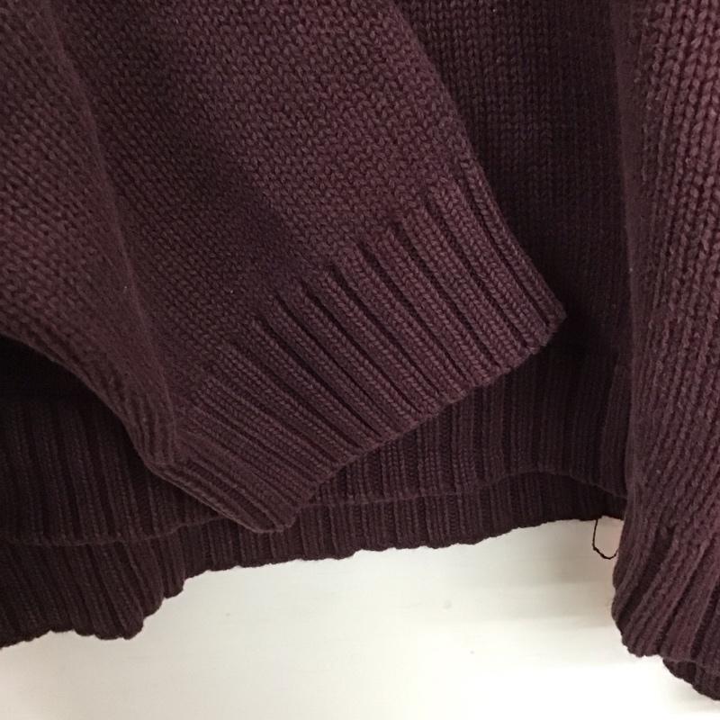 チャップス CHAPS ニット、セーター 長袖 長袖ニットカットソー クルーネック セーター XL ロゴ、文字 えんじ / ワインレッド /  メンズ USED 古着 中古 10143151