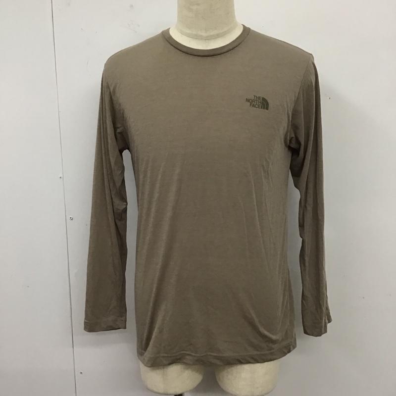 ザノースフェイス THE NORTH FACE Tシャツ 長袖 NT32088 ラッシュドライ メリノ クルー バックプリント L ロゴ、文字 茶 / ブラウン /  メンズ USED 古着 中古 10119682