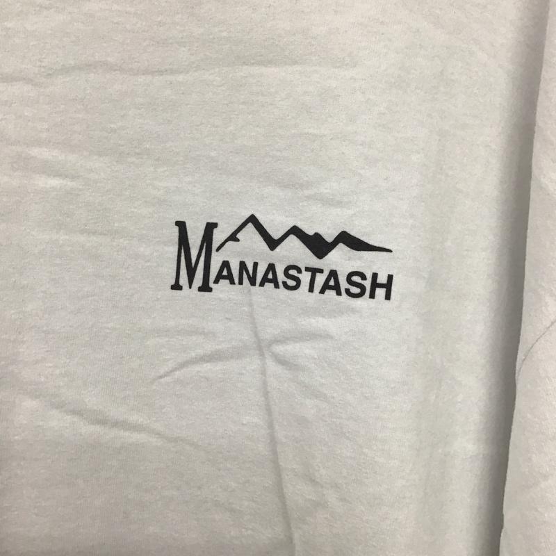 マナスタッシュ MANASTASH Tシャツ 半袖 半袖カットソー プリントTシャツ クルーネックカットソー XL ロゴ、文字 白 / ホワイト /  メンズ USED 古着 中古 10141410
